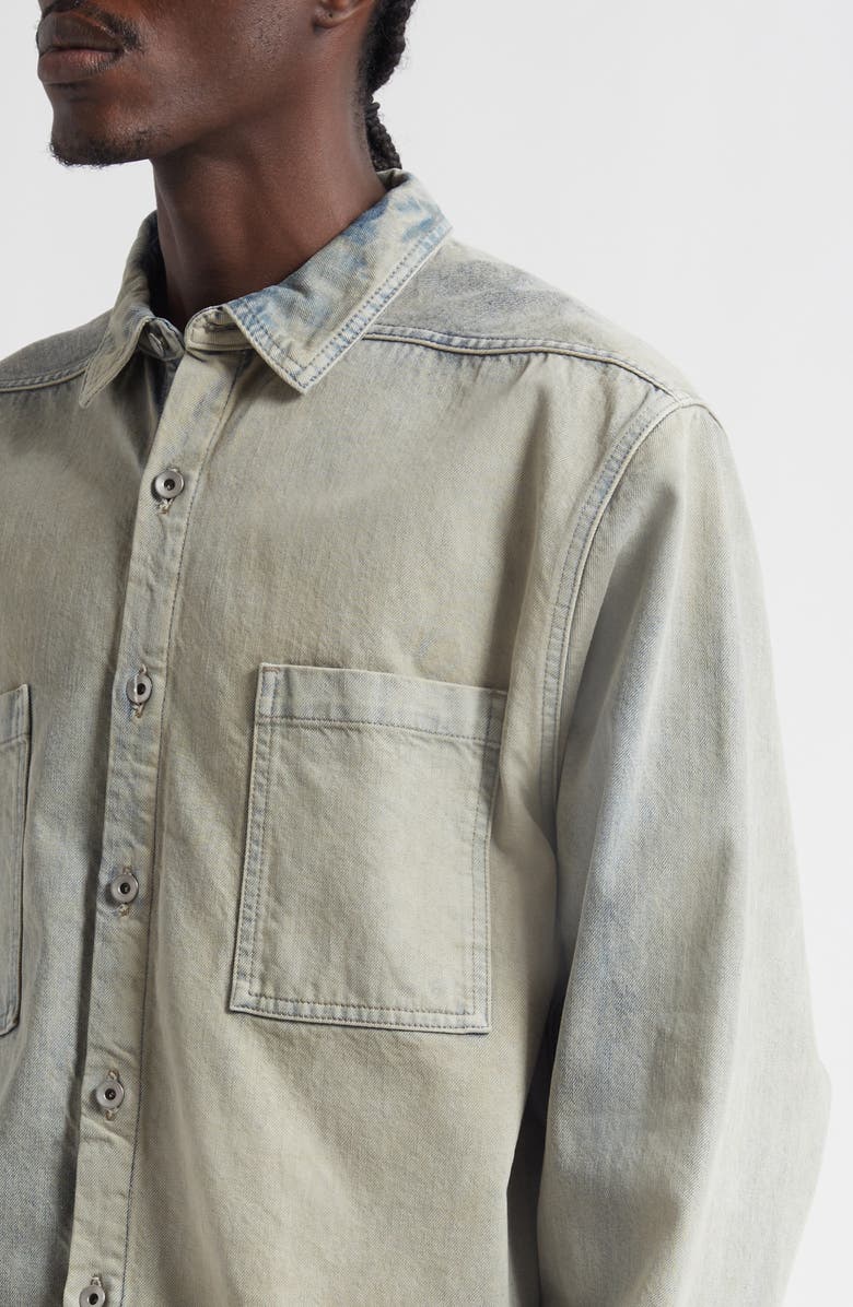 Rick Owens DRKSHDW Jumbo Denim Outershirt, Alternate, color, Mineral Pearl