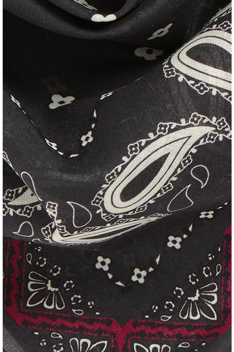Square Cotton Bandana, Alternate, color, BLACK PAISLEY