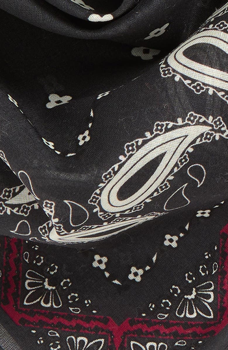 Open Edit Square Cotton Bandana, Alternate, color, Black Paisley