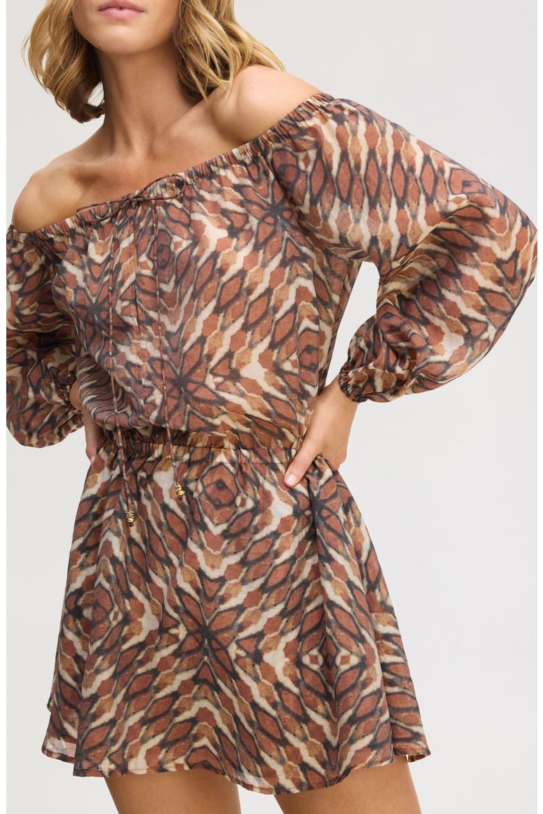Off the Shoulder Minidress, Alternate, color, TIE DYE GEO MULTI