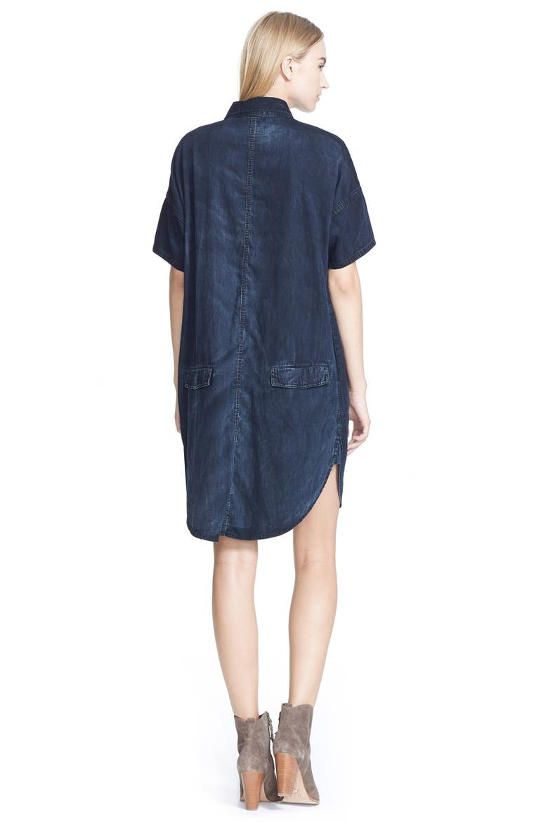 'The Oversized Smock' Denim Shirtdress, Alternate, color, ASPHALT