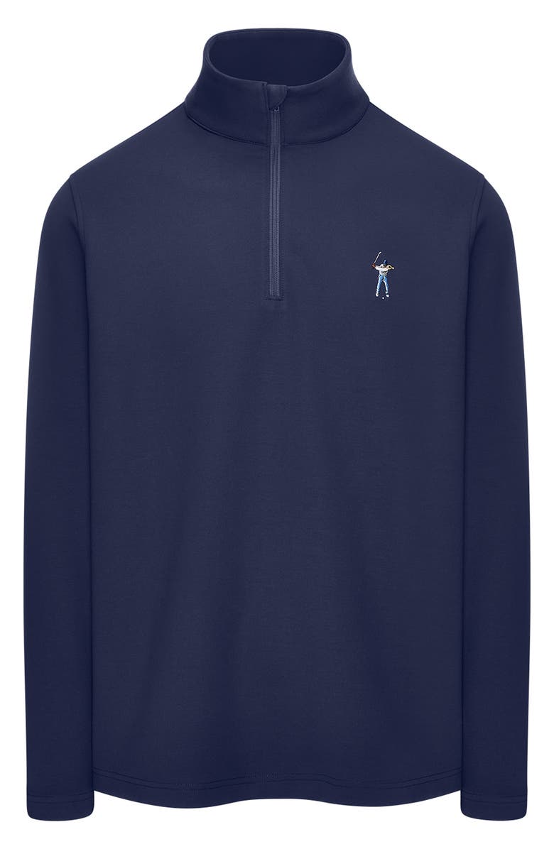 Eastside Golf Signature Logo Embroidered Quarter Zip Pullover, Main, color, Blue Void