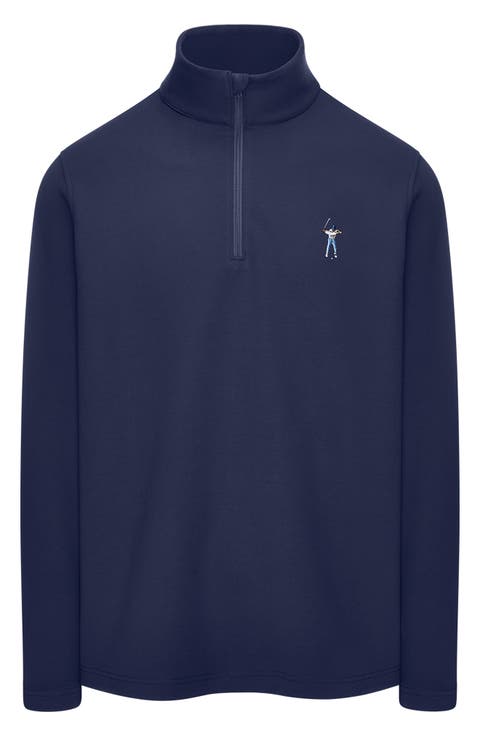 Signature Logo Embroidered Quarter Zip Pullover