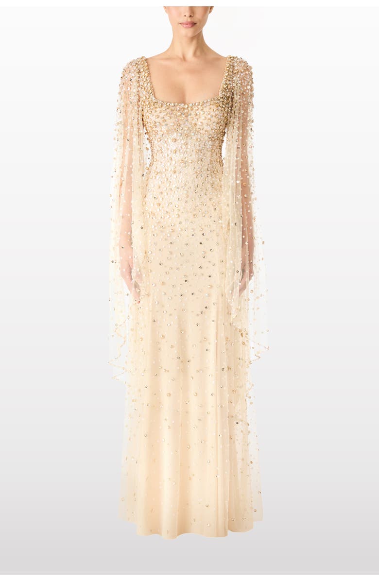 Jenny Packham Angel Wing Dress, Alternate, color, Sandy Beach