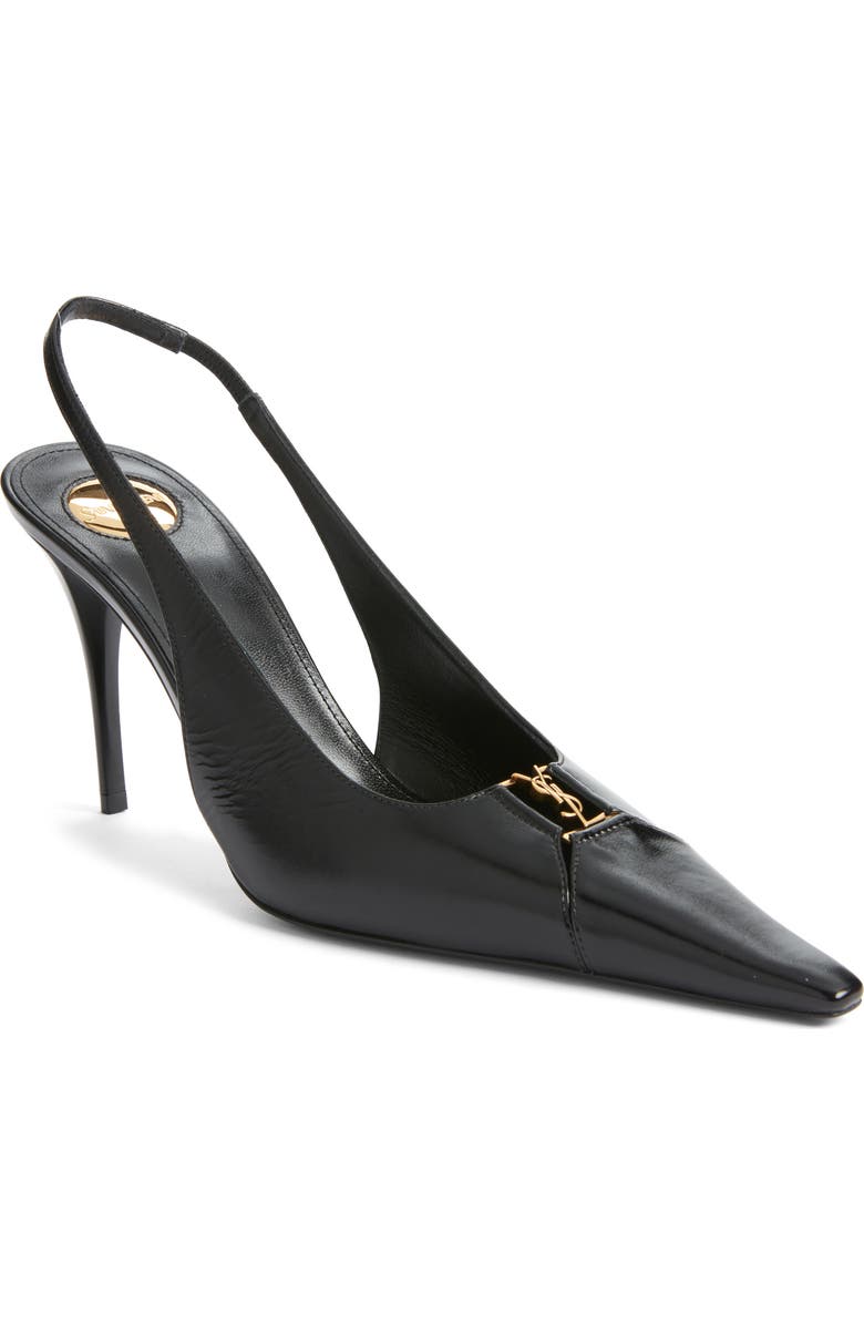 Saint Laurent Babylone Slingback Pump, Main, color, Nero/ Nero/ Nero