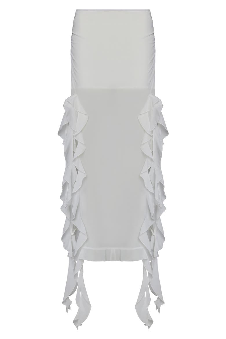 Rendezvous Ruffle Maxi Skirt, Alternate, color, PORCELAIN