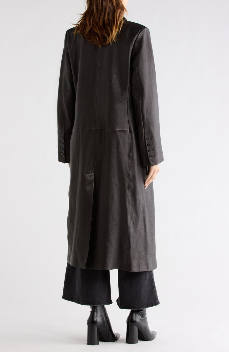 FRAME Tailored Double Breasted Leather Coat, Alternate, color, 