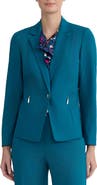 KASPER Notch Lapel Zip Pocket Blazer