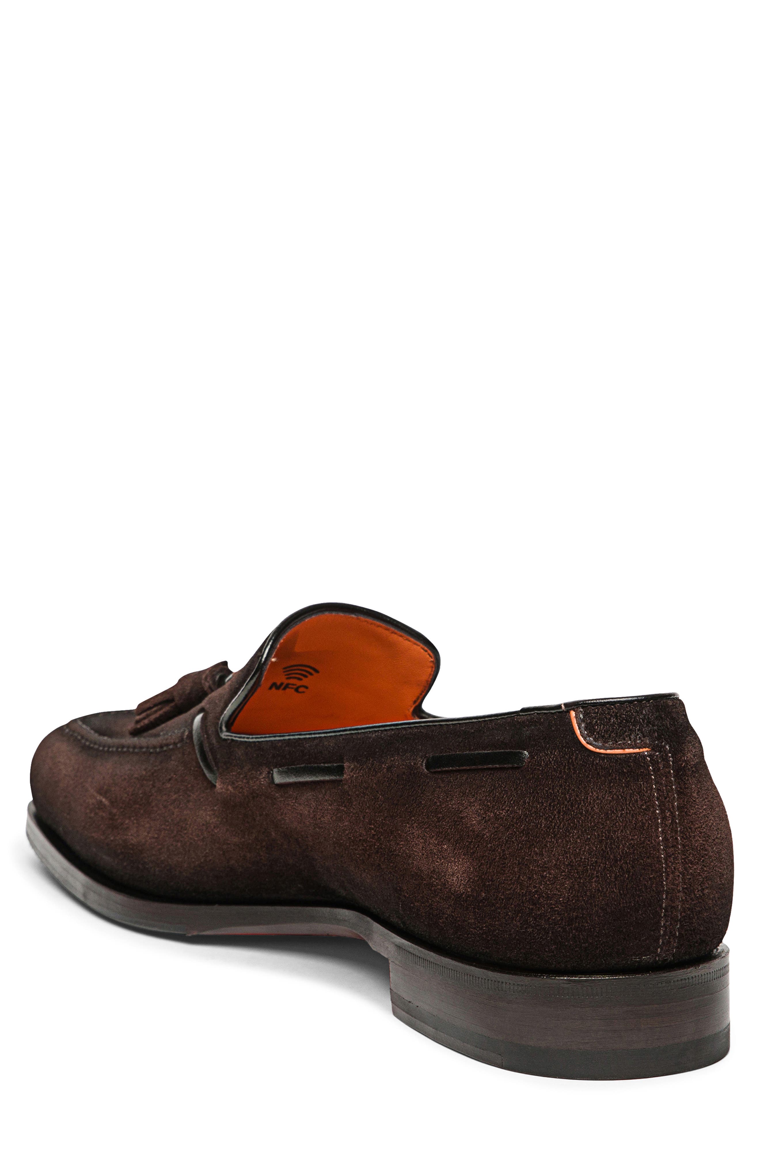 Santoni Brando Tassel Loafer, Alternate, color, Dark Brown
