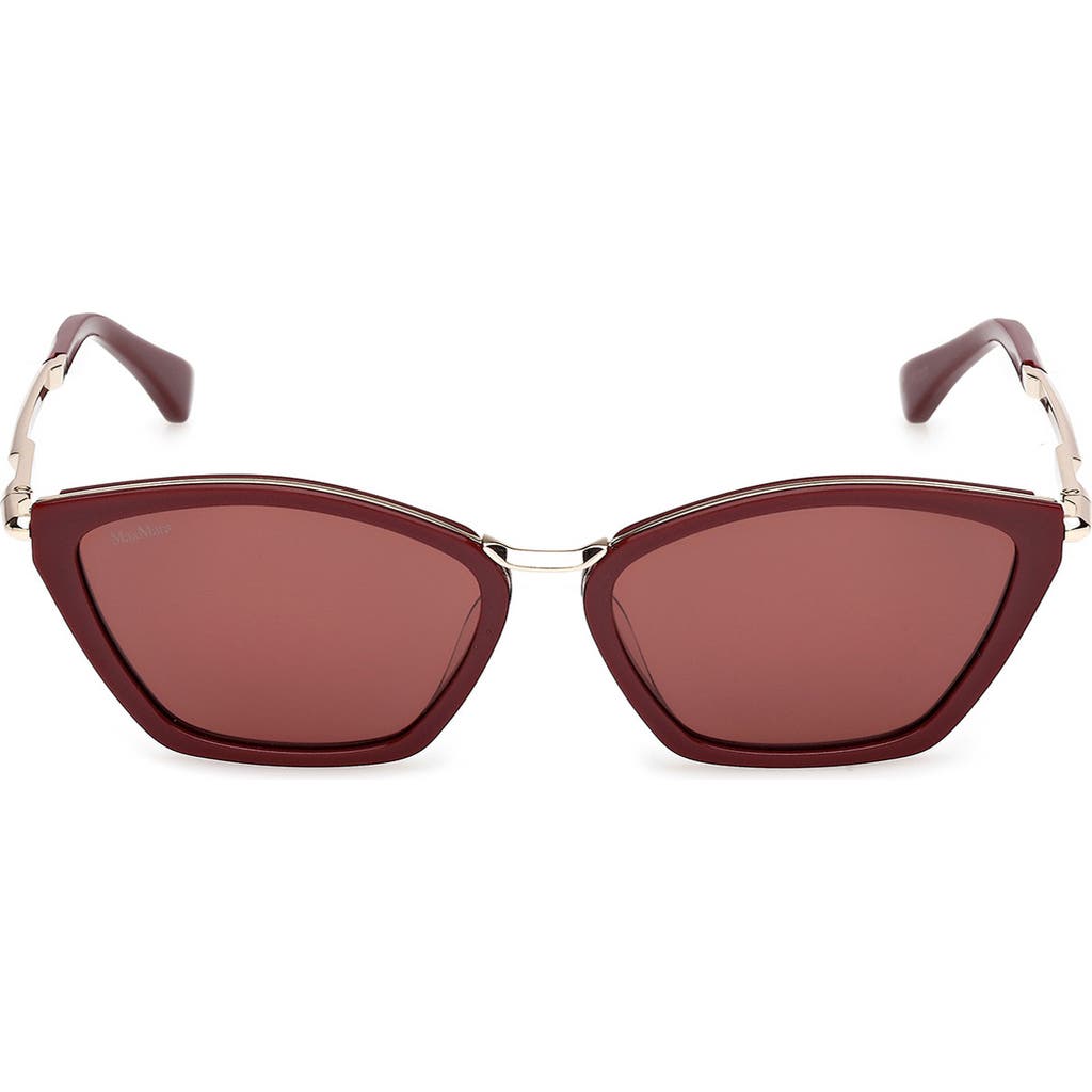 Max Mara Miller 54mm Round Sunglasses In Burgundy