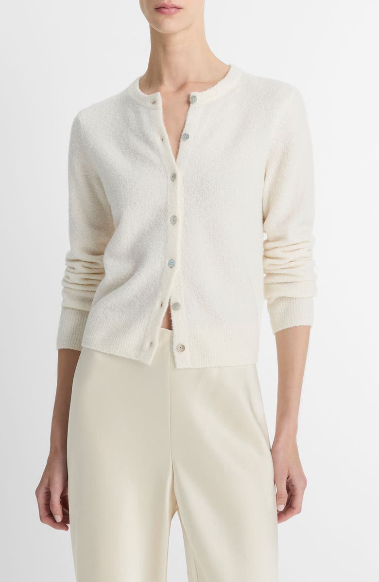 Vince Silk & Cashmere Bouclé Cardigan, Main, color,