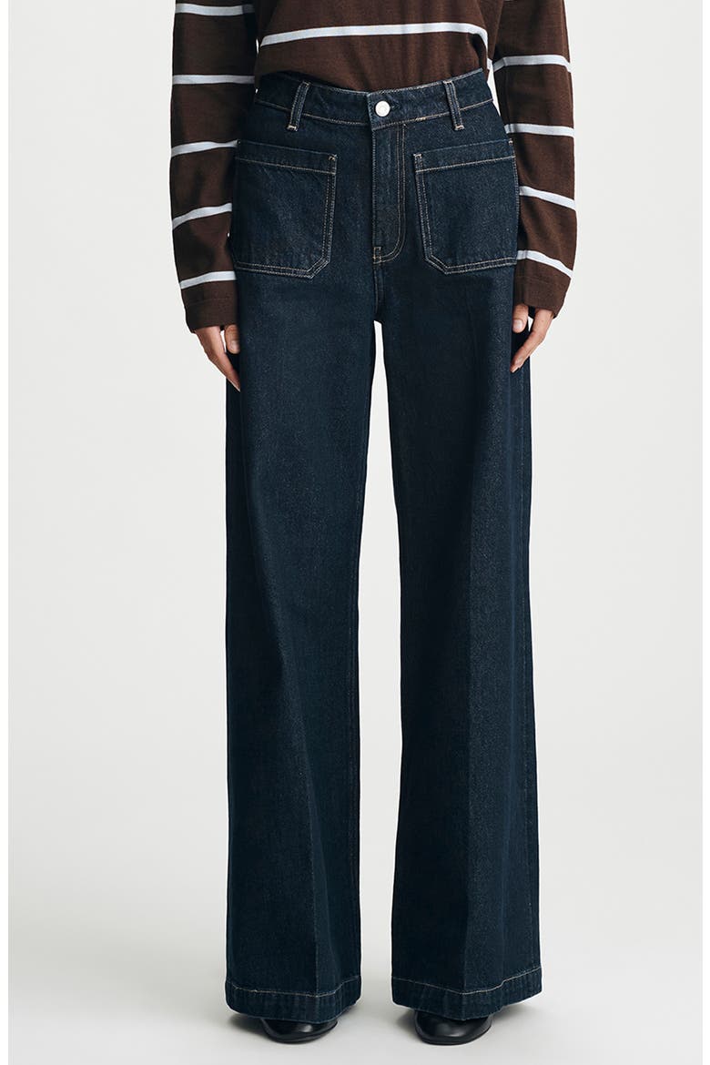 Christine Patch Pocket Wide Leg Jeans, Main, color, RINSE CLASSIC DENIM