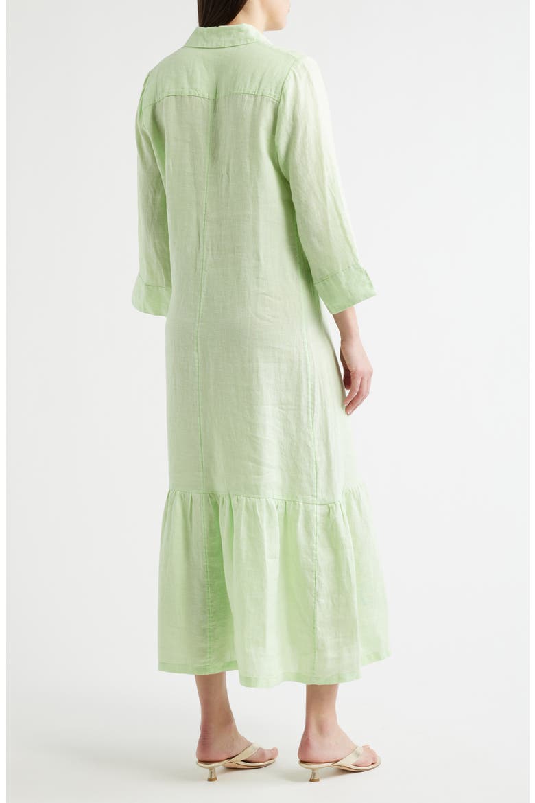 Alora Ruffle Hem Linen Maxi Dress, Alternate, color, PISTACHIO MACARON X RESORT