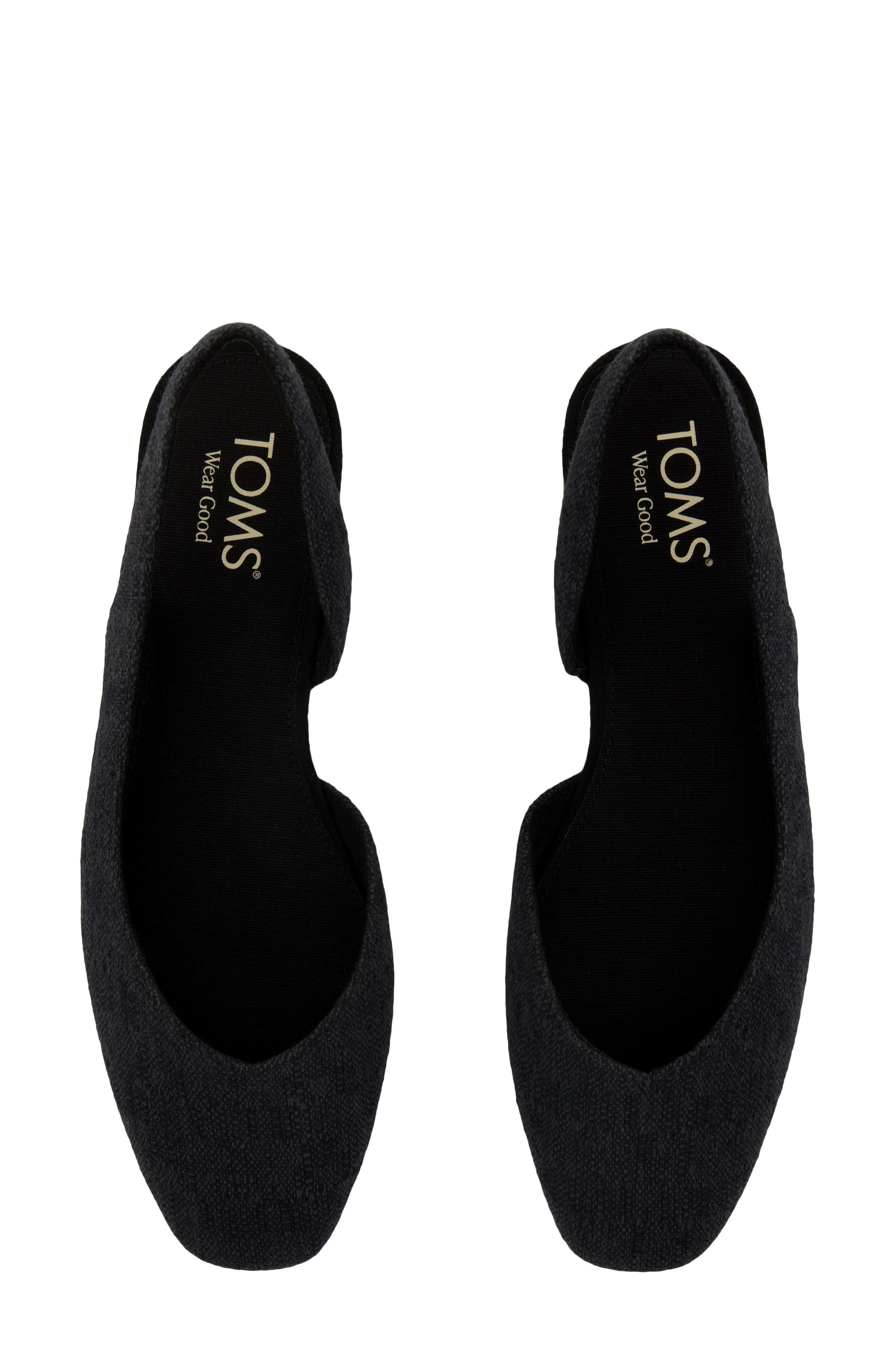 TOMS Alene Slingback Half d'Orsay Flat, Alternate, color, Black Two Tone Textile
