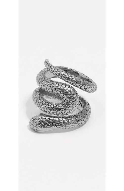 Bimba Y Lola Textured Snake Spiral Ring In Metallic