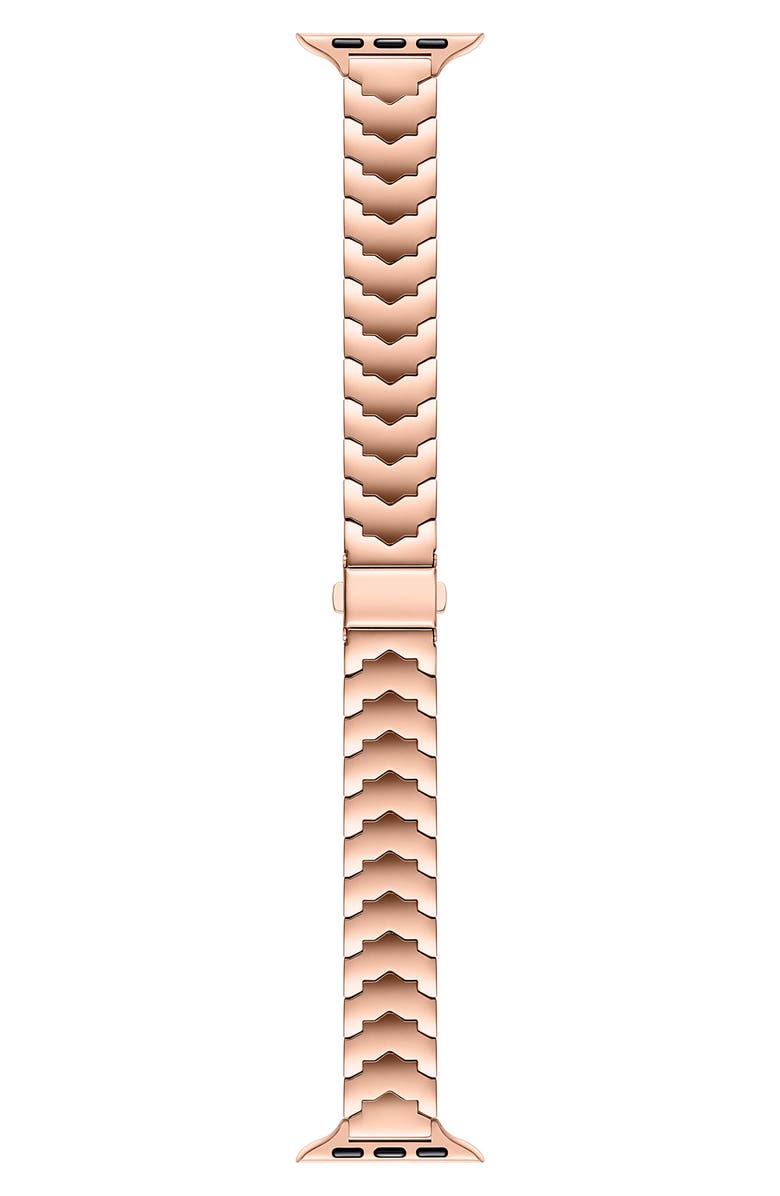 The Posh Tech Iris Stainless Steel Apple Watch<sup>®</sup> Watchband, Main, color, Rose Gold