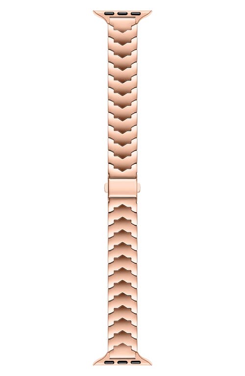 Posh Tech Iris Stainless Steel Apple Watch® Watchband in Rose Gold at Nordstrom, Size Large