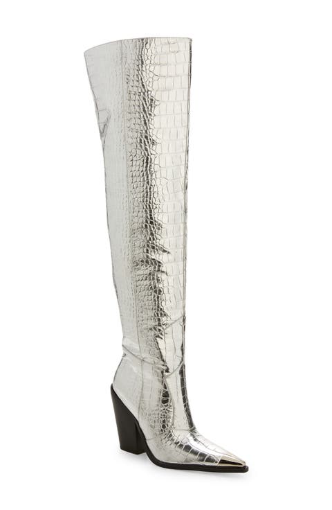 Grissel Croc Embossed Water Resistant Western Boot (Women)