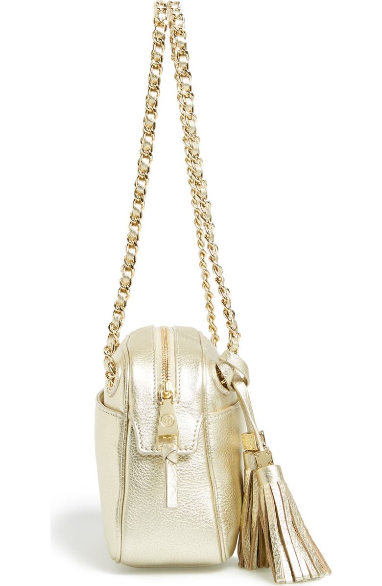 Tory Burch 'Thea' Metallic Leather Crossbody Bag, Alternate, color,