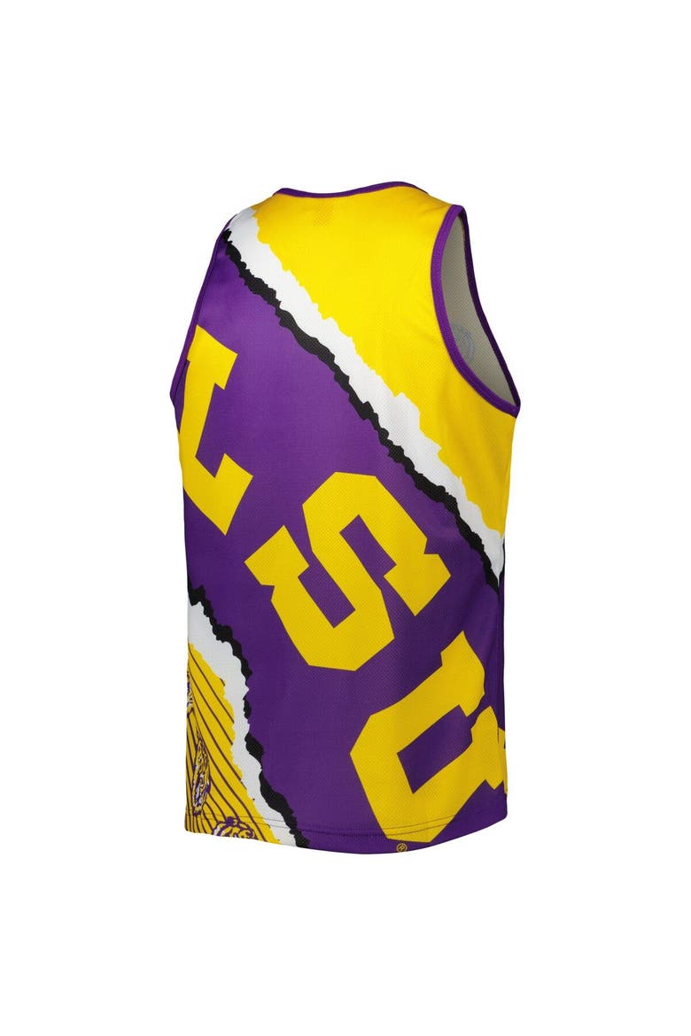 Men's Mitchell & Ness Purple/Gold LSU Tigers Jumbotron 2.0 Sublimated Tank Top, Alternate, color, Purple