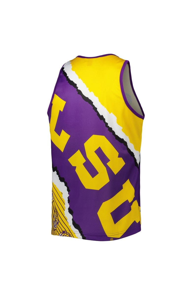 Mitchell & Ness Men's Mitchell & Ness Purple/Gold LSU Tigers Jumbotron 2.0 Sublimated Tank Top, Alternate, color,