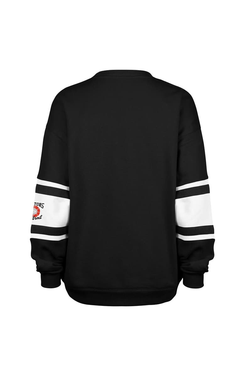 '47 Women's '47 Black Detroit Pistons 2024/25 City Edition Steadfast Paneled Pullover Sweatshirt, Alternate, color, 