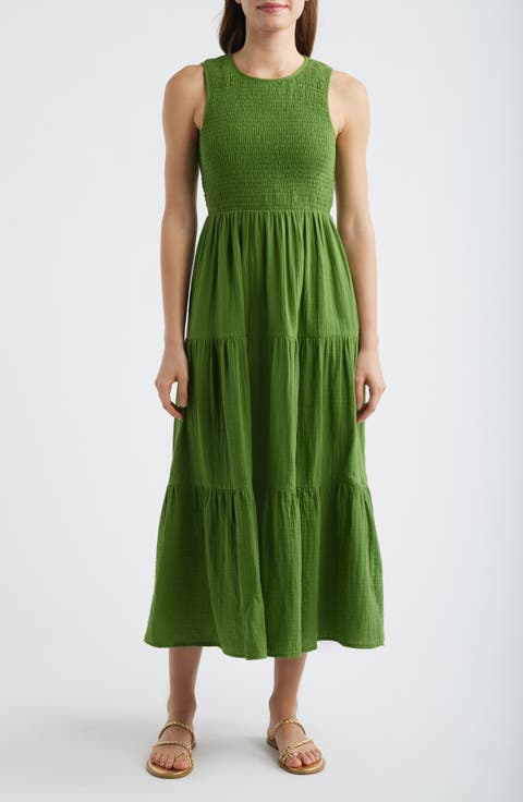 Charlie Smocked Sleeveless Maxi Dress