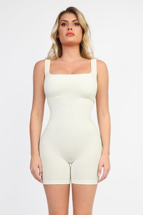 Shapewear Seamless Square Neck Smoothing Sport Romper