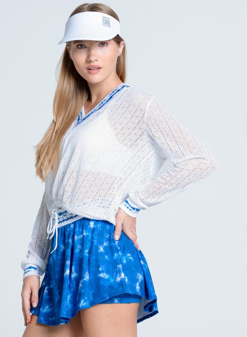 Lucky In Love Shibori Stripe Lace Pullover Top