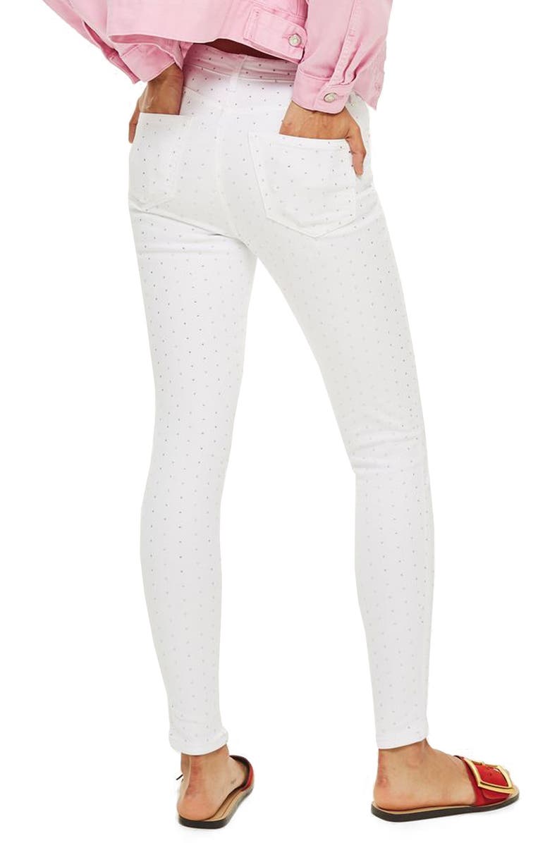 Topshop Jamie Diamante Skinny Jeans, Alternate, color, 