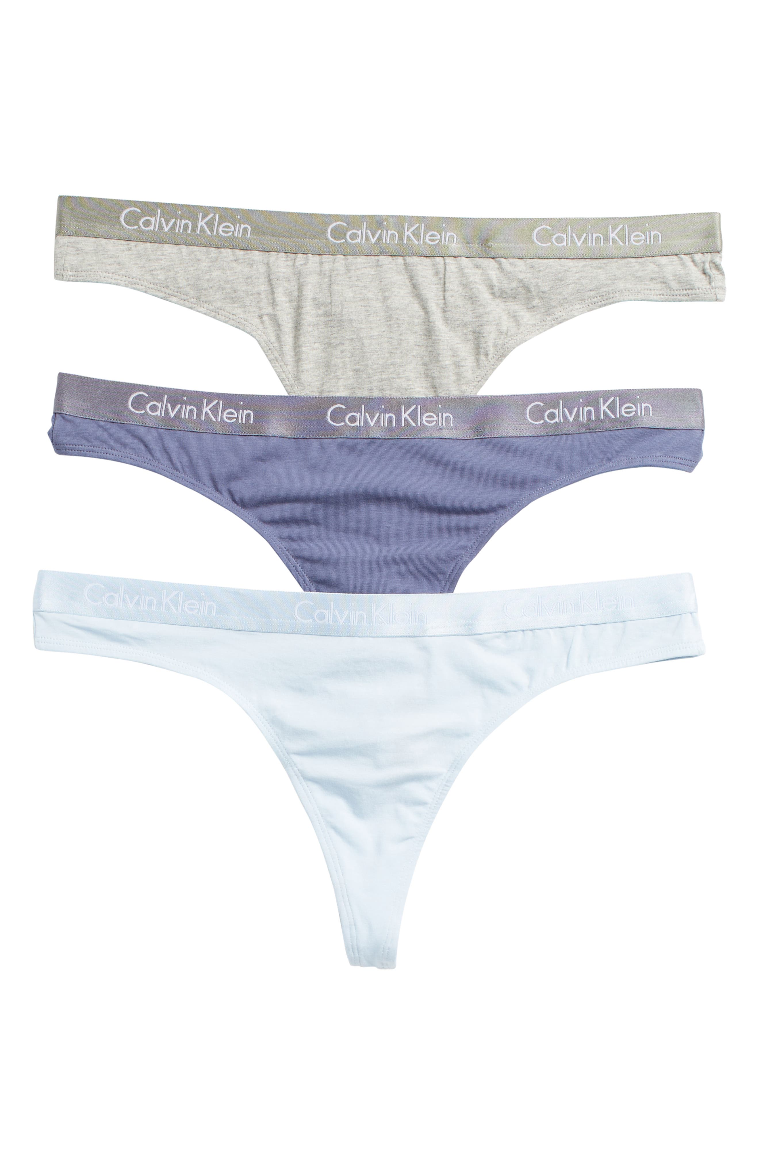 Calvin Klein Motive Cotton Thong Panties - Pack of 3