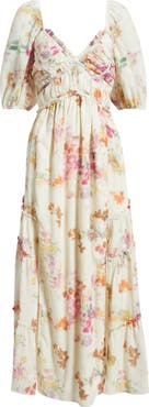 Lulus Madison Ruffle Puff Sleeve Maxi Dress