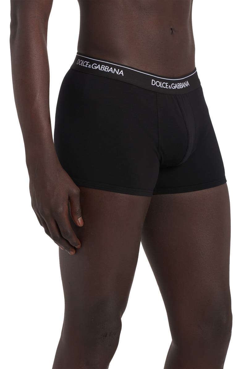 Dolce&Gabbana 2-Pack Logo Waist Boxer Briefs, Alternate, color, N0000 Nero