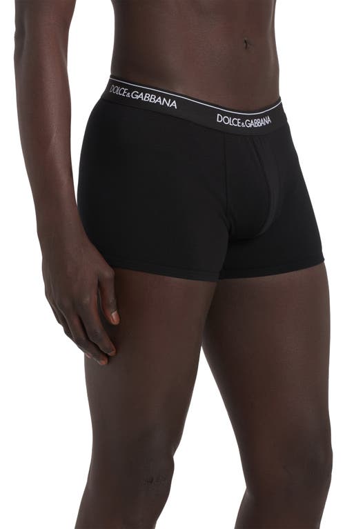 Dolce & Gabbana Dolce&gabbana 2-pack Logo Waist Boxer Briefs In Black