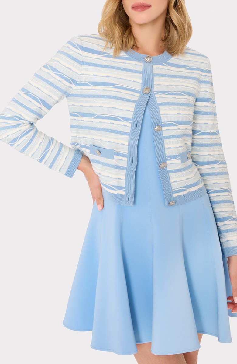 Milly Skye Stripe Cardigan, Alternate, color, Blue Multi