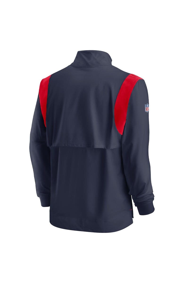 Nike Men's Nike Navy New England Patriots Sideline Coach Chevron Lockup Quarter-Zip Long Sleeve Top, Alternate, color, 