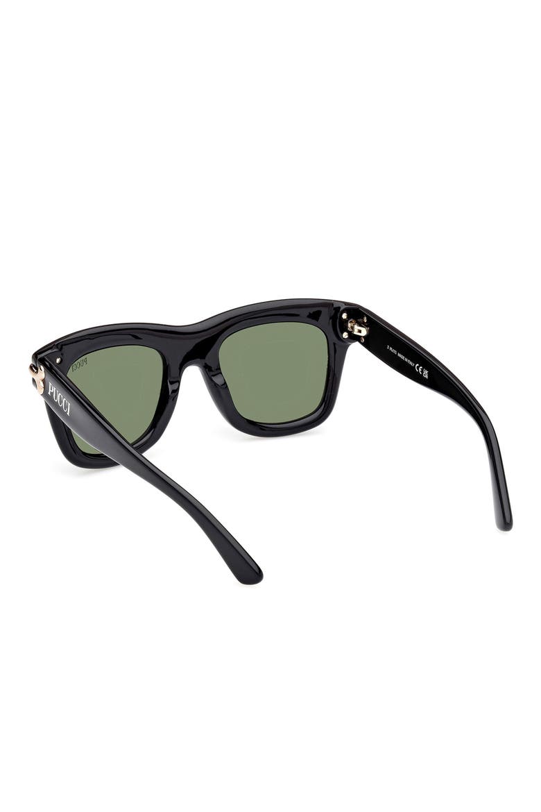 50mm Square Sunglasses54mm Square Sunglasses, Alternate, color, SHINY BLACK / GREEN