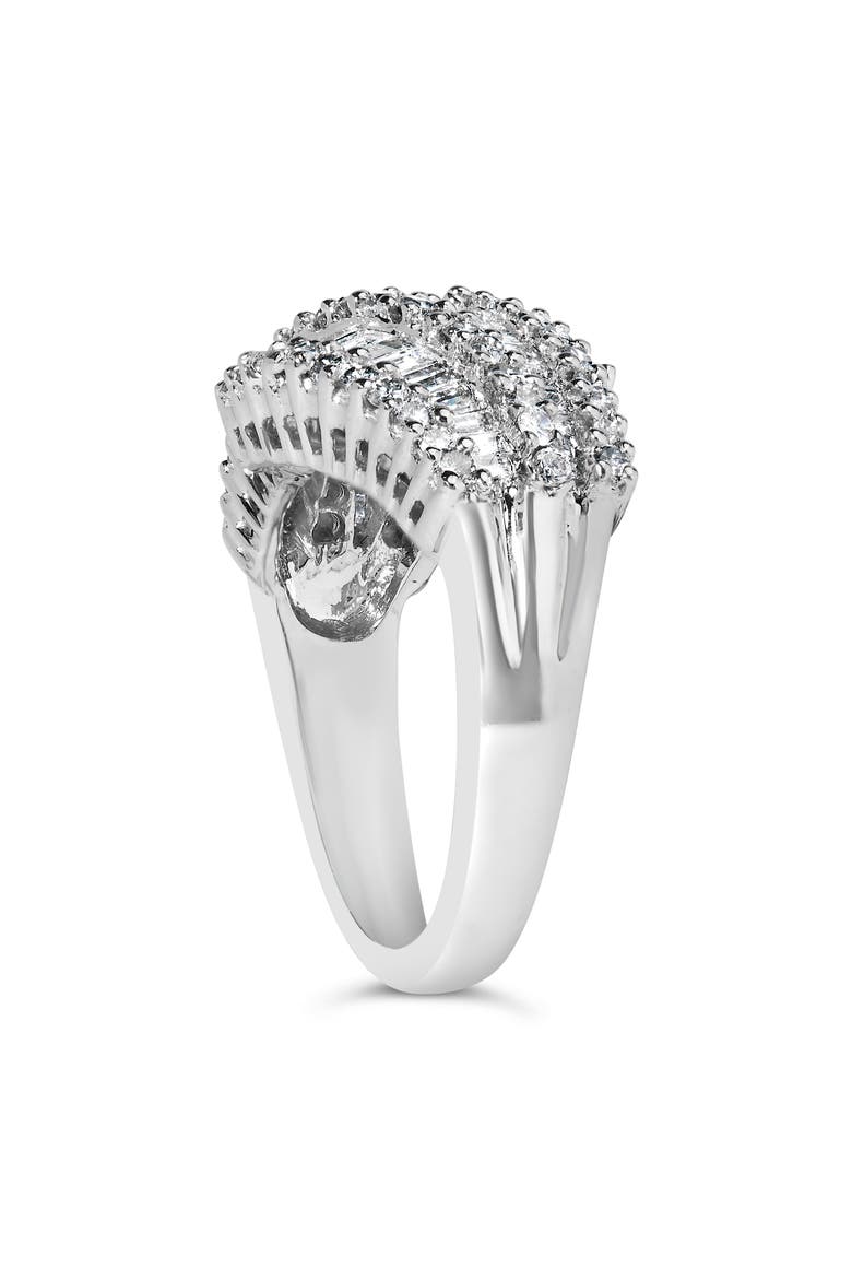 14K White Gold 1 3/4 Cttw Baguette Diamond Cocktail Ring Band, Alternate, color, White Gold