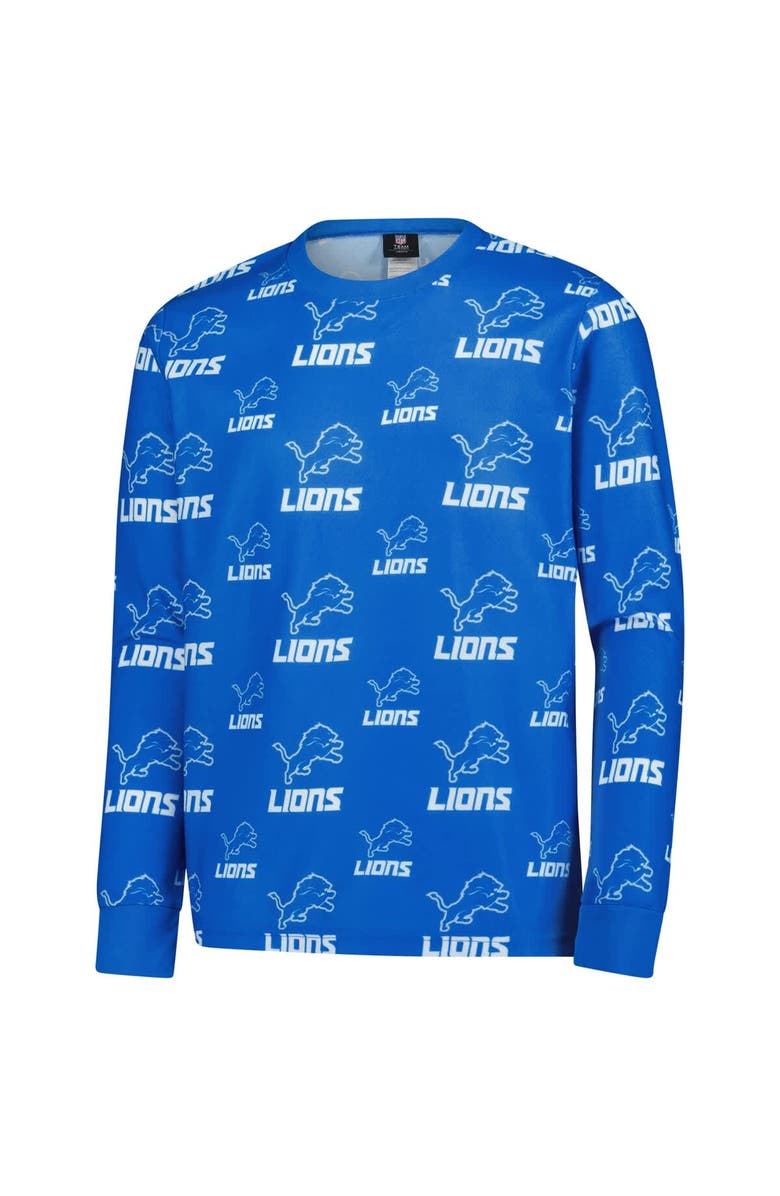 Outerstuff Youth Outerstuff Blue Detroit Lions All-Over-Print Long Sleeve T-Shirt and Pants Sleep Set, Alternate, color, Blue