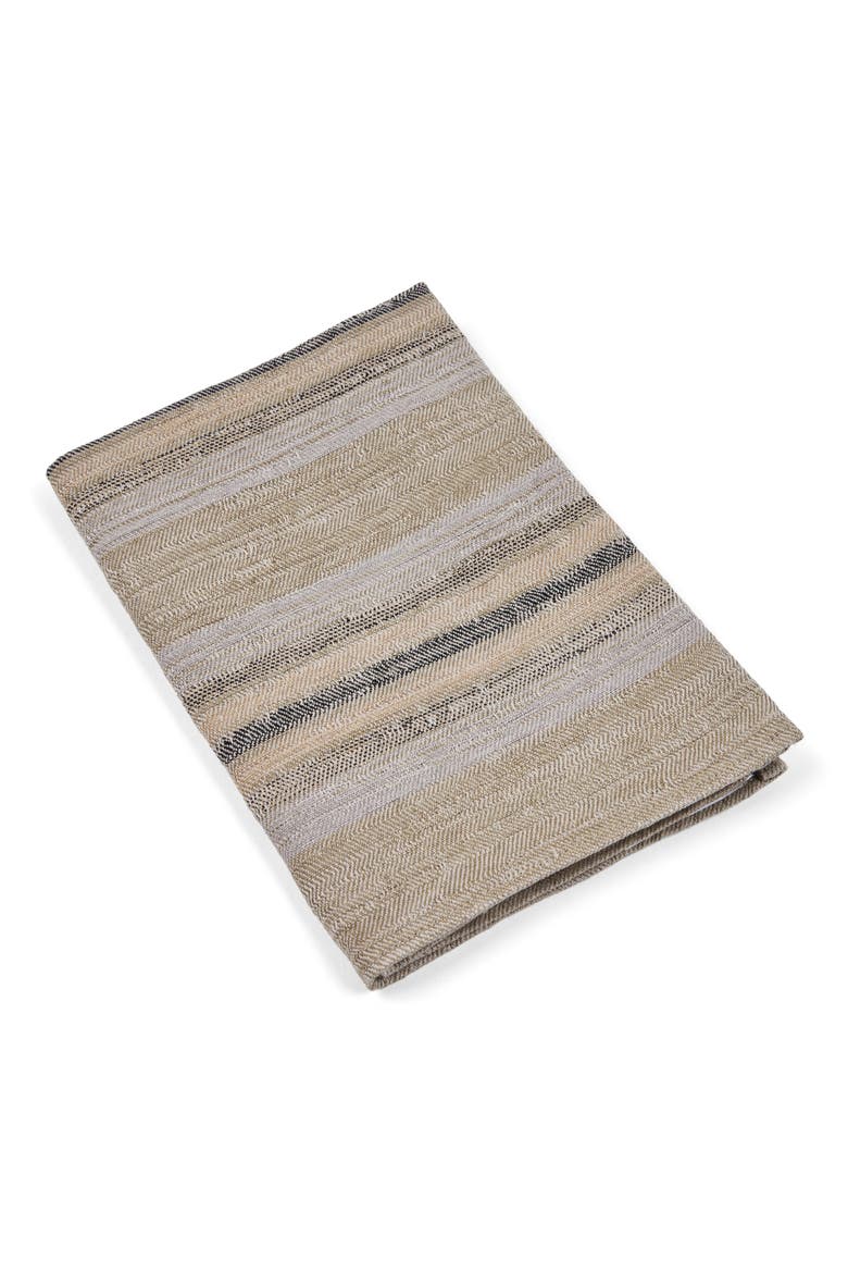 Stripe Linen Kitchen Towel, Main, color, BEIGE