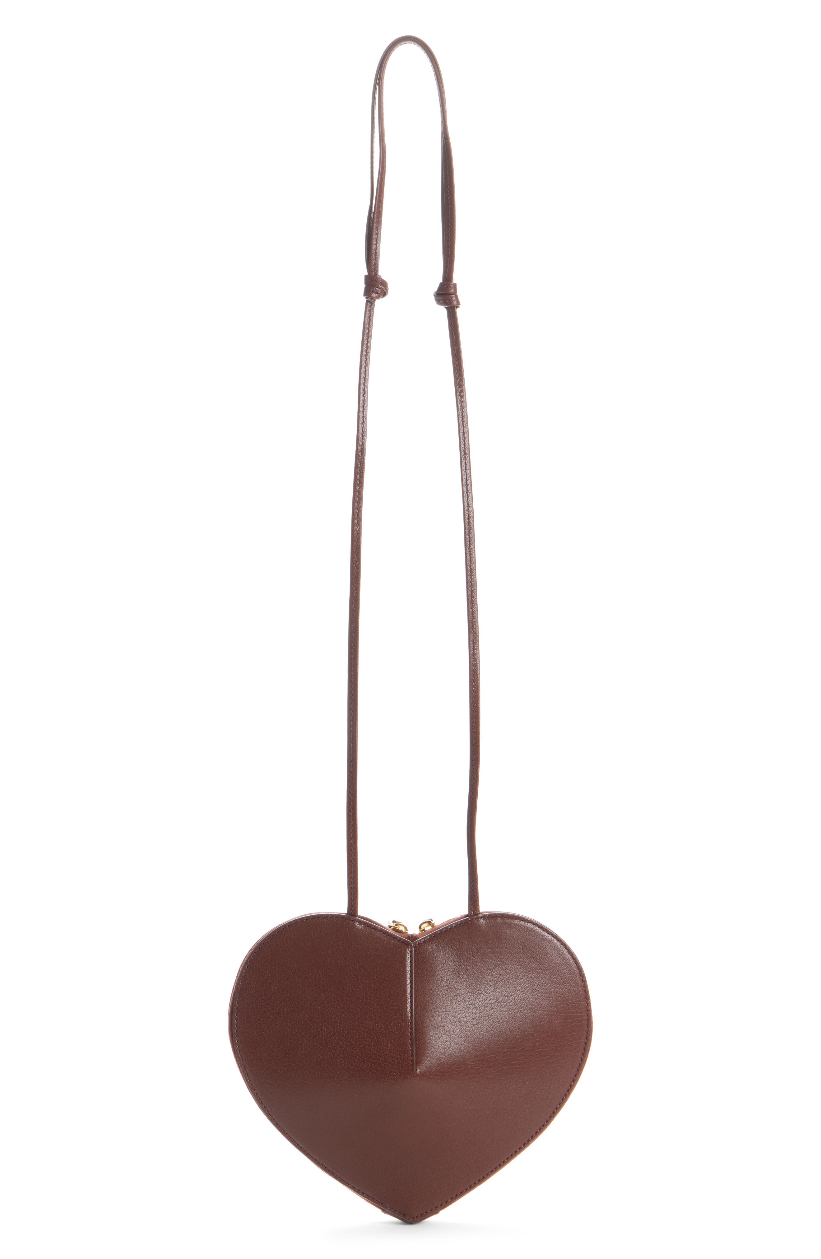 Alaïa Le Coeur Suede Crossbody Bag, Alternate, color, Brun