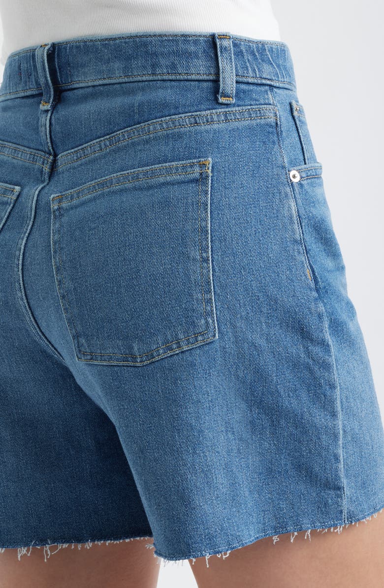 SPANX<sup>®</sup> High Waist Raw Hem Denim Cutoff Shorts, Alternate, color, Elysian