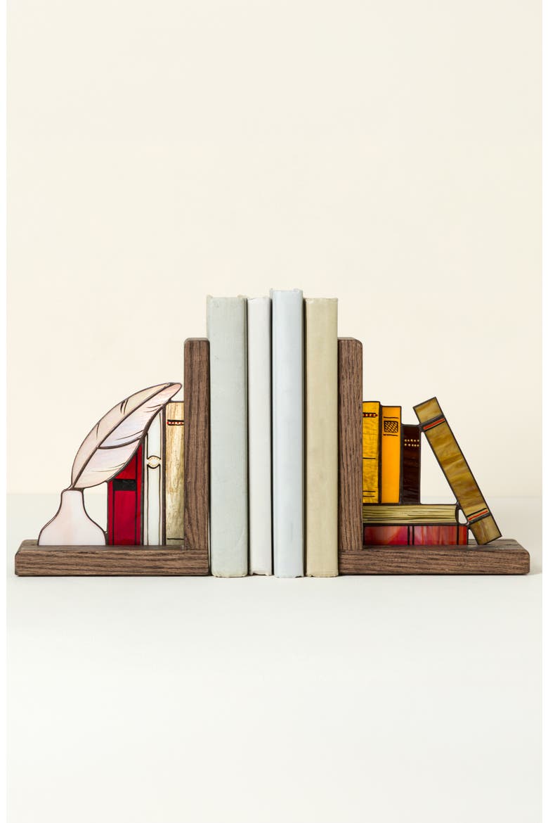 Stained Glass Library Bookends, Main, color, Multi