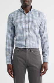 Johnston & Murphy Check Heathered Cotton Button-Up Shirt