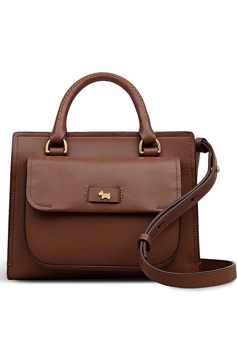 Radley Talbot Way Small Zip Top Leather Satchel, Main, color, Cherrywood