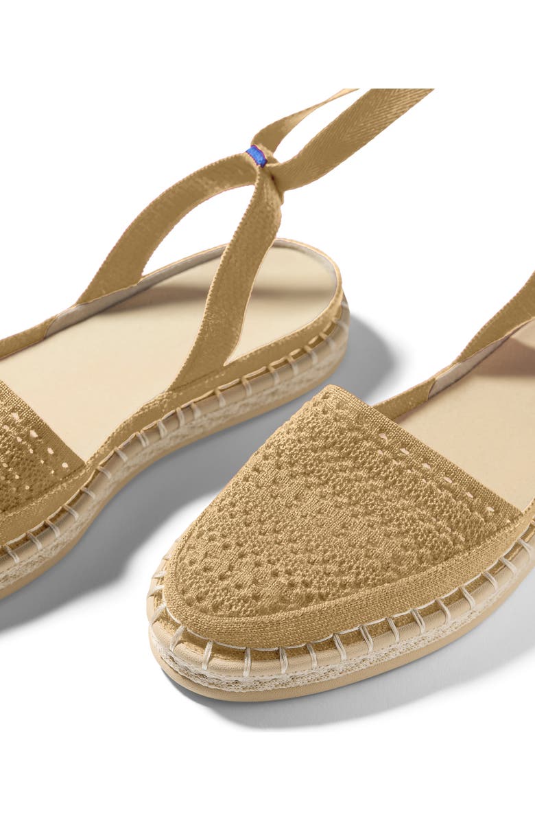 Rothy's The d'Orsay Ankle Tie Espadrille Flat, Alternate, color, Camel Crochet