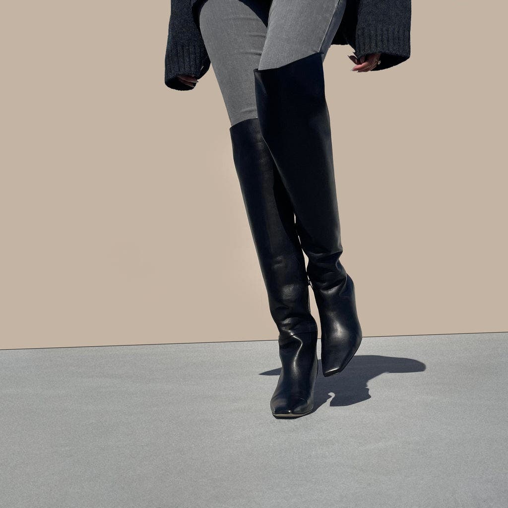 Neil J. Rodgers Meg Over The Knee Boot, Alternate, color, Black Nappa