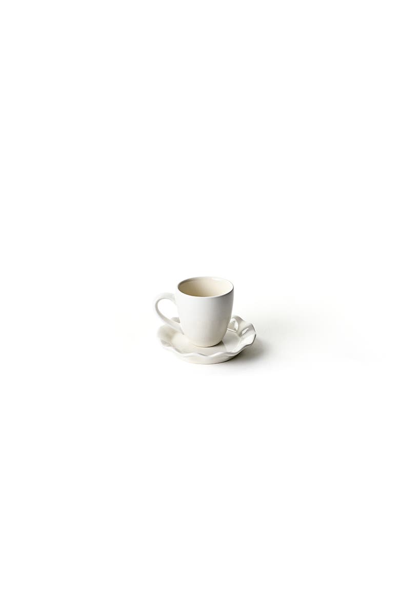 Signature White Espresso Cup and Saucer Set, Main, color, White