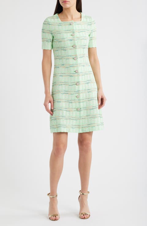 Soft Plaid Knit A-Line Dress