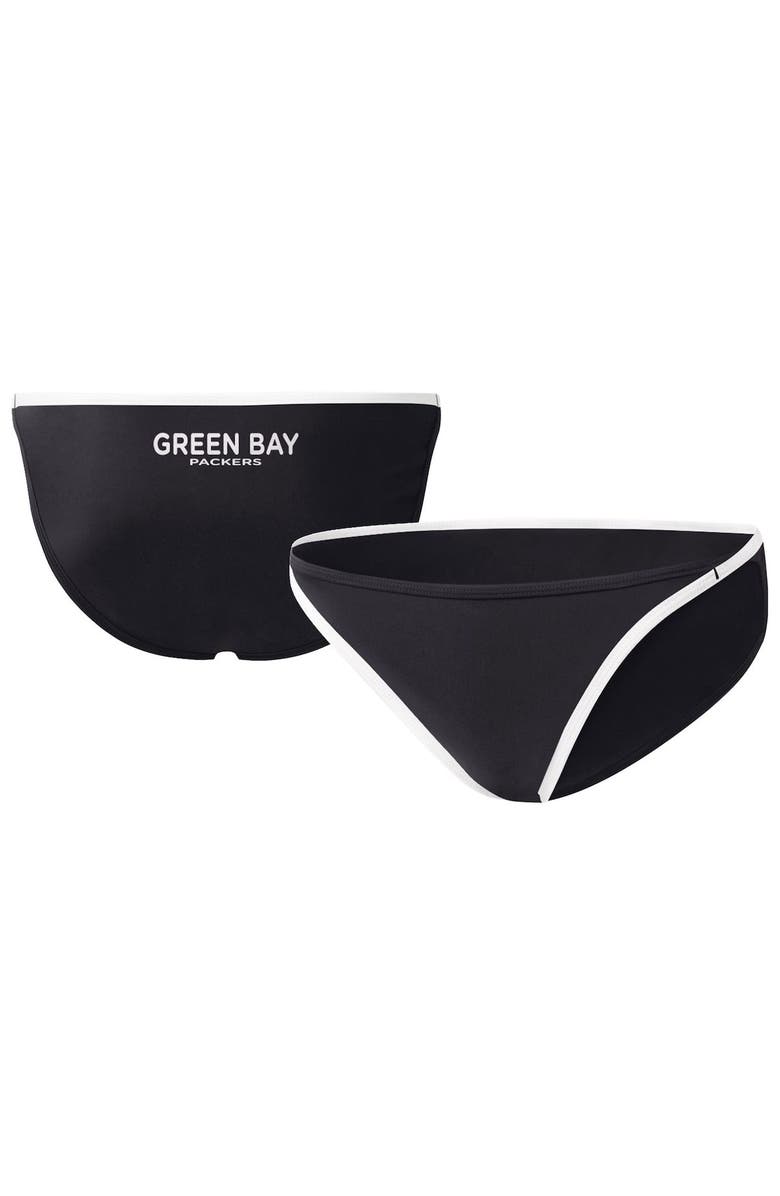 G-III 4HER BY CARL BANKS Women's G-III 4Her by Carl Banks Black Green Bay Packers Play Action Bikini Bottom, Main, color, Black